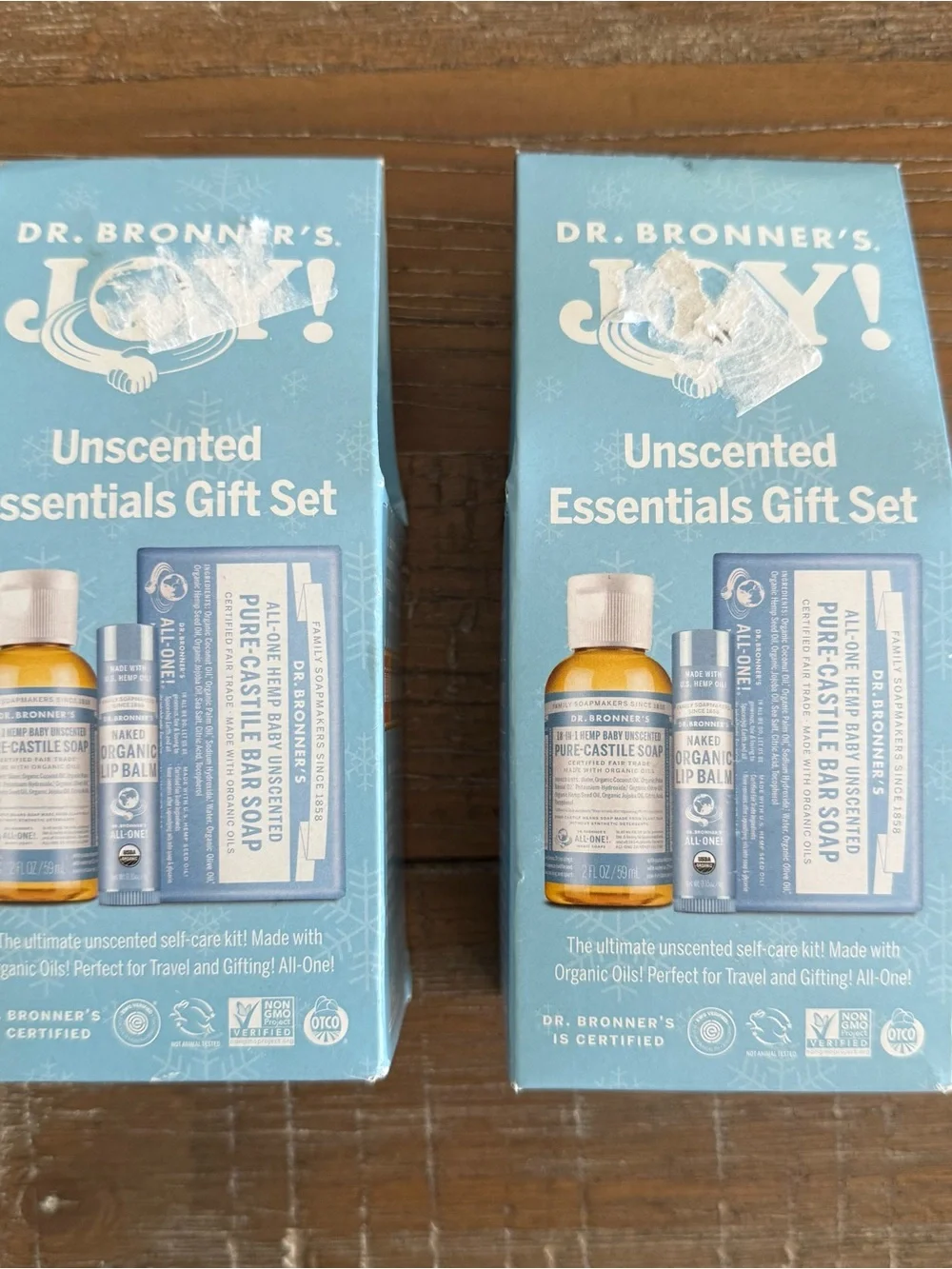 2 x Essentials Gift Set Dr. Bronner’s Bar + Liquid Soap + Lip Balm - Unscented